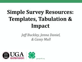 Simple Survey Resources: Templates, Tabulation &amp; Impact