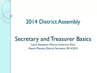 2014 District Assembly