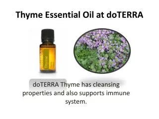 Thyme Essential Oil at doTERRA