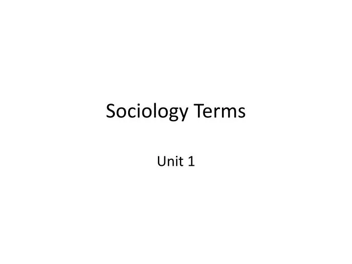 sociology terms