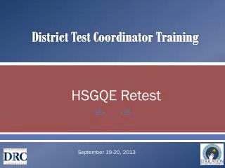 District Test Coordinator Training