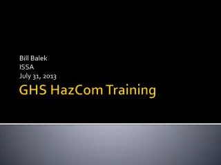 GHS HazCom Training