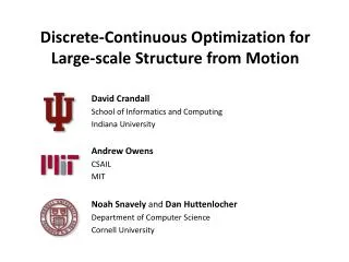 Discrete-Continuous Optimization for Large-scale Structure from Motion