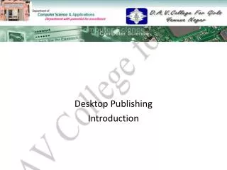 Desktop Publishing Introduction