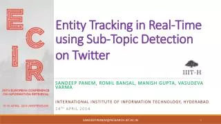Entity Tracking in Real-Time using Sub-Topic Detection on Twitter