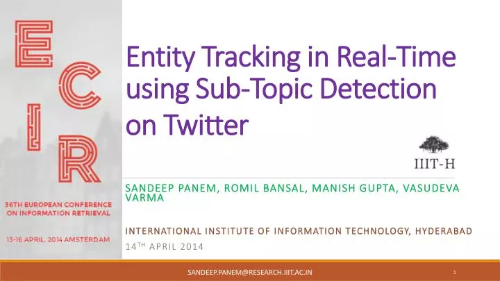 entity tracking in real time using sub topic detection on twitter