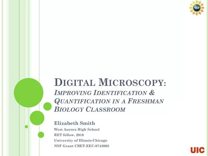 digital microscopy improving identification quantification in a freshman biology classroom