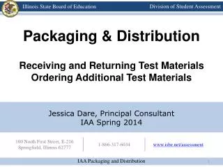 Packaging &amp; Distribution Receiving and Returning Test Materials Ordering Additional Test Materials