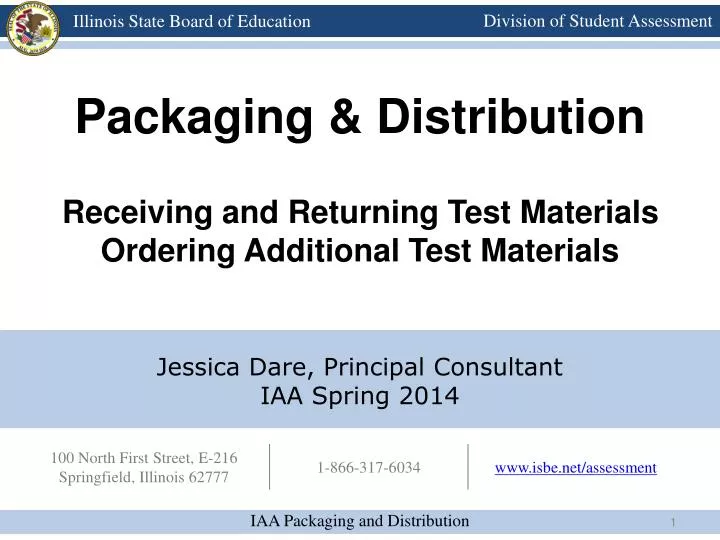 packaging distribution receiving and returning test materials ordering additional test materials