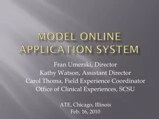 Model Online Application System