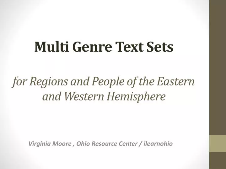 multi genre text sets for regions and people of the eastern and western hemisphere