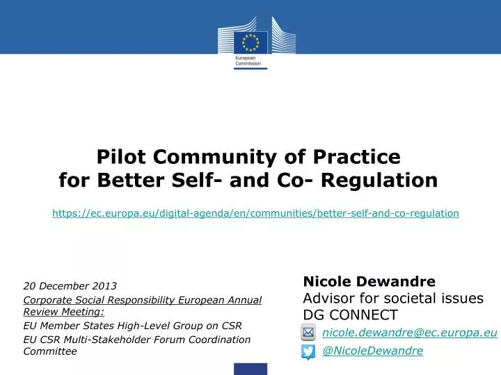 pilot community of practice for better self and co regulation