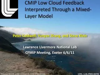 CMIP Low Cloud Feedback Interpreted T hrough a Mixed-Layer Model