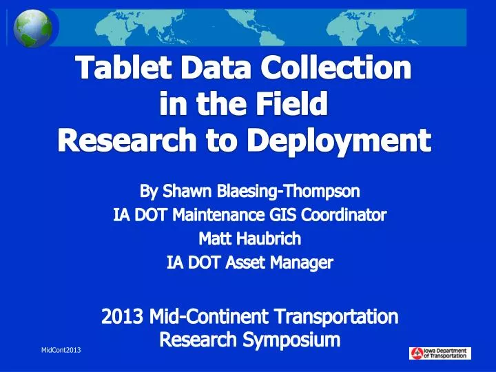 tablet data collection in the field research to deployment
