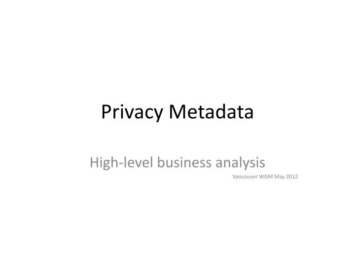 privacy metadata
