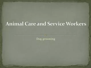 Animal Care and Service Workers