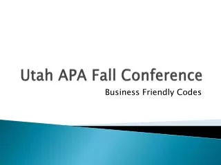Utah APA Fall Conference