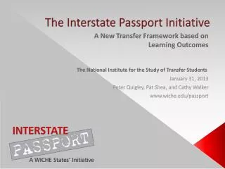 The Interstate Passport Initiative