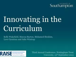 Innovating in the Curriculum