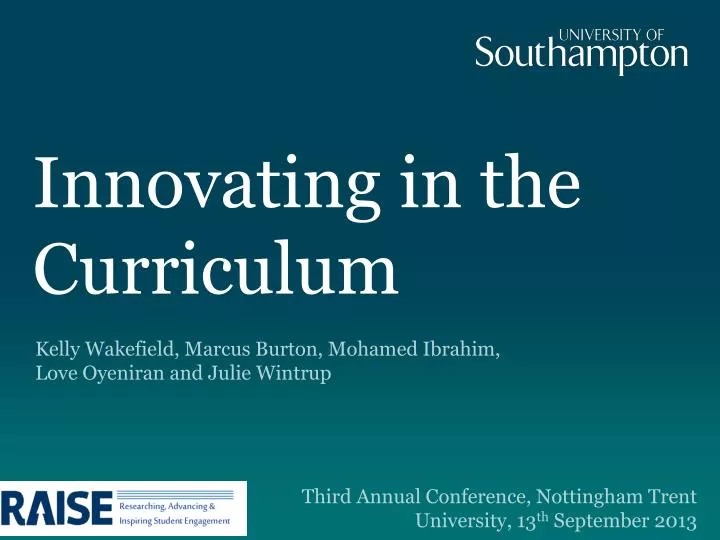 innovating in the curriculum