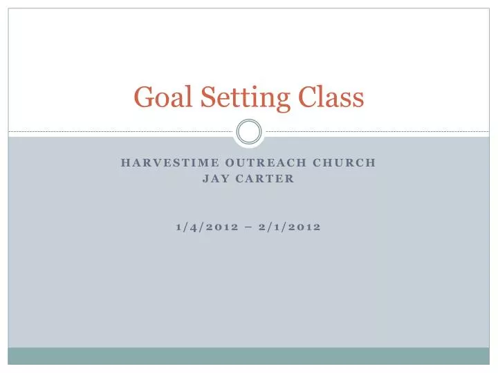 goal setting class
