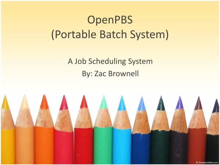 openpbs portable batch system