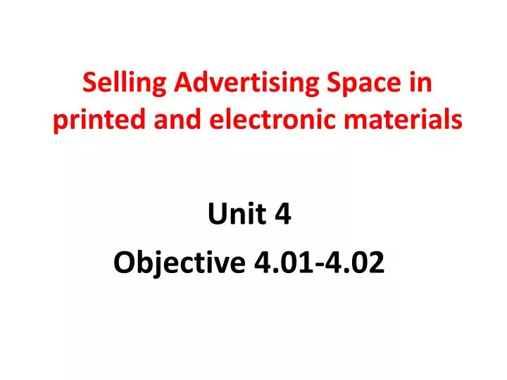 selling advertising space in printed and electronic materials