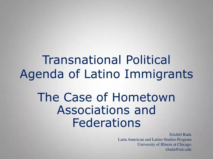 transnational political a genda of latino immigrants