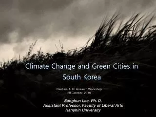 Climate Change and Green Cities in South Korea