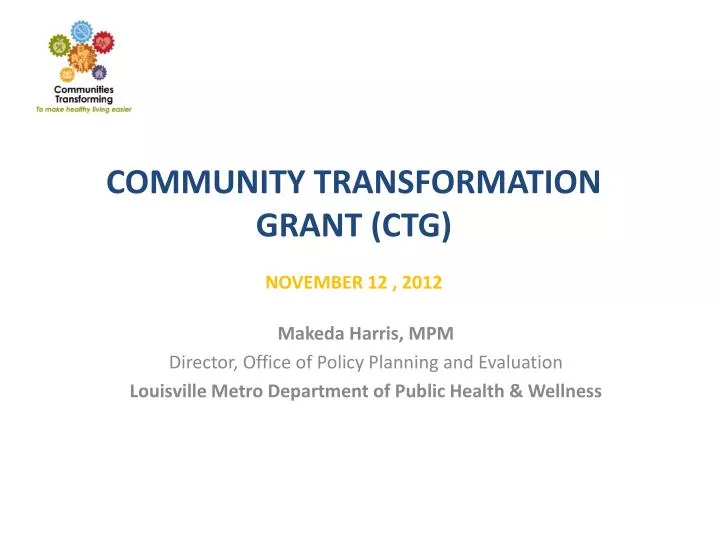 community transformation grant ctg november 12 2012