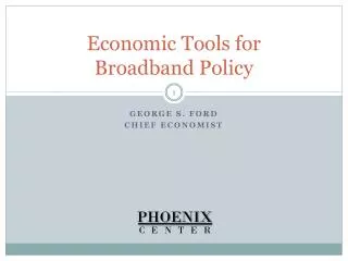 Economic Tools for Broadband Policy