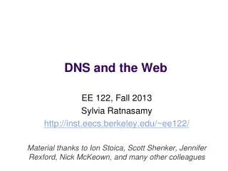 DNS and the Web