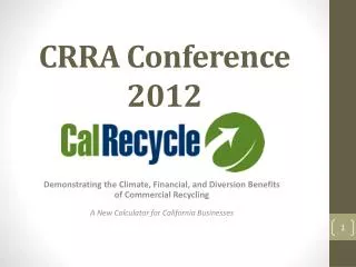 CRRA Conference 2012