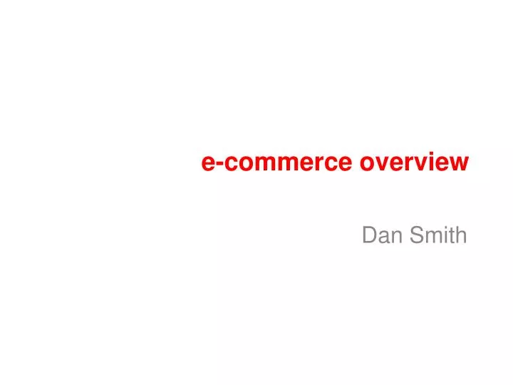 e commerce overview
