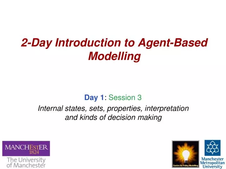 2 day introduction to agent based modelling