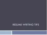 Resume Writing tips - slide 1