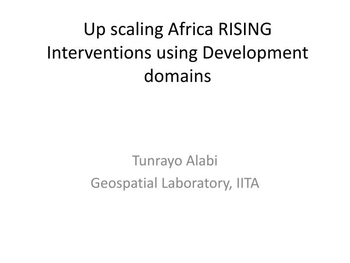 up scaling africa rising interventions using development domains