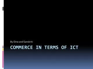 Commerce in terms of ict