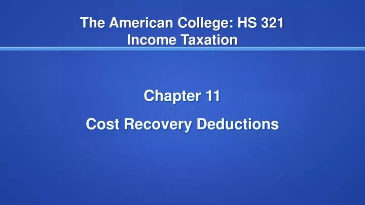the american college hs 321 income taxation