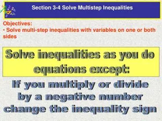 Section 3-4 Solve Multistep Inequalities