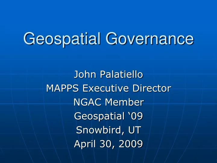 geospatial governance