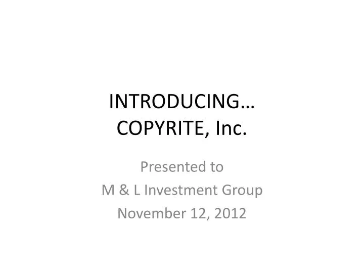 introducing copyrite inc