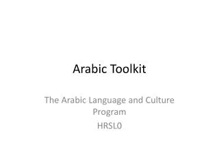 Arabic Toolkit