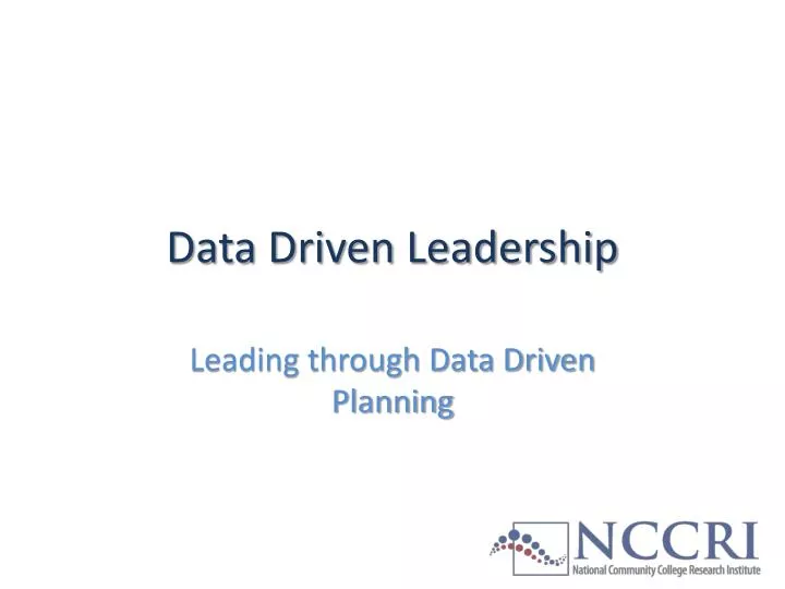 data driven leadership