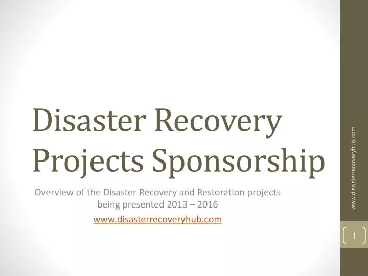 disaster recovery projects sponsorship