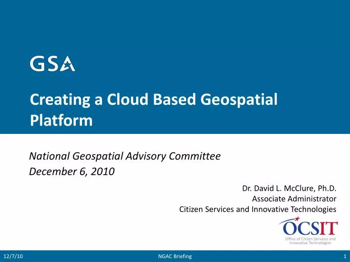 creating a cloud based geospatial platform