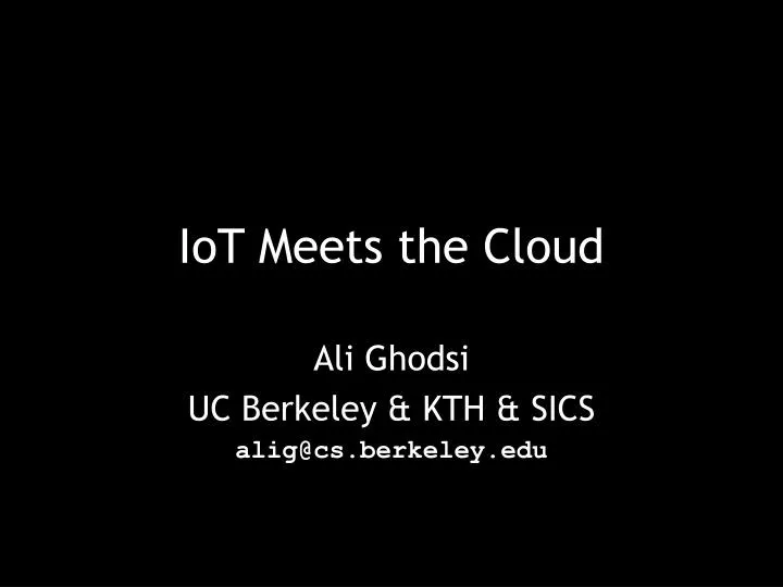 iot meets the cloud