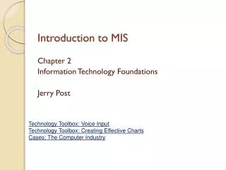 Introduction to MIS