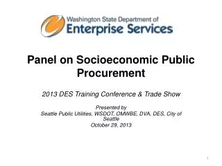 Panel on Socioeconomic Public Procurement
