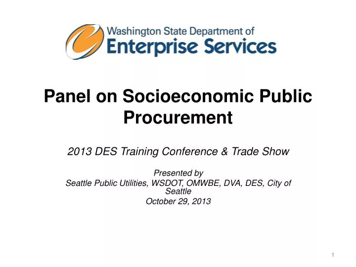 panel on socioeconomic public procurement